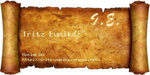 Iritz Euniké névjegykártya